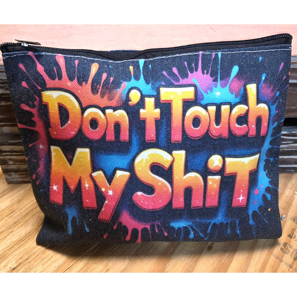 Funny Canvas Zipper Pouch Multicolor 8" x 6" Bold Graphic Print Multipurpose Use