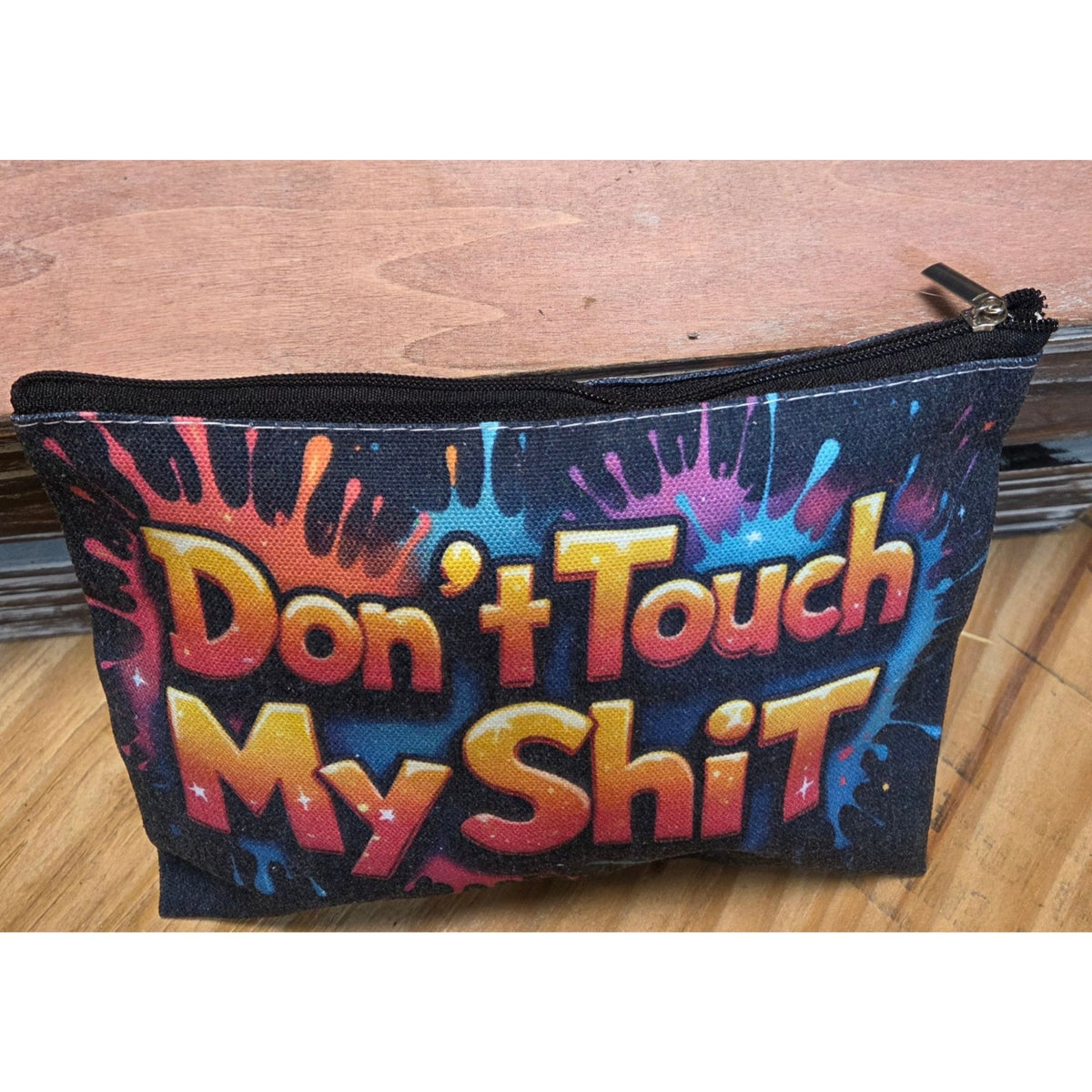 Funny Canvas Zipper Pouch Multicolor 8" x 6" Bold Graphic Print Multipurpose Use
