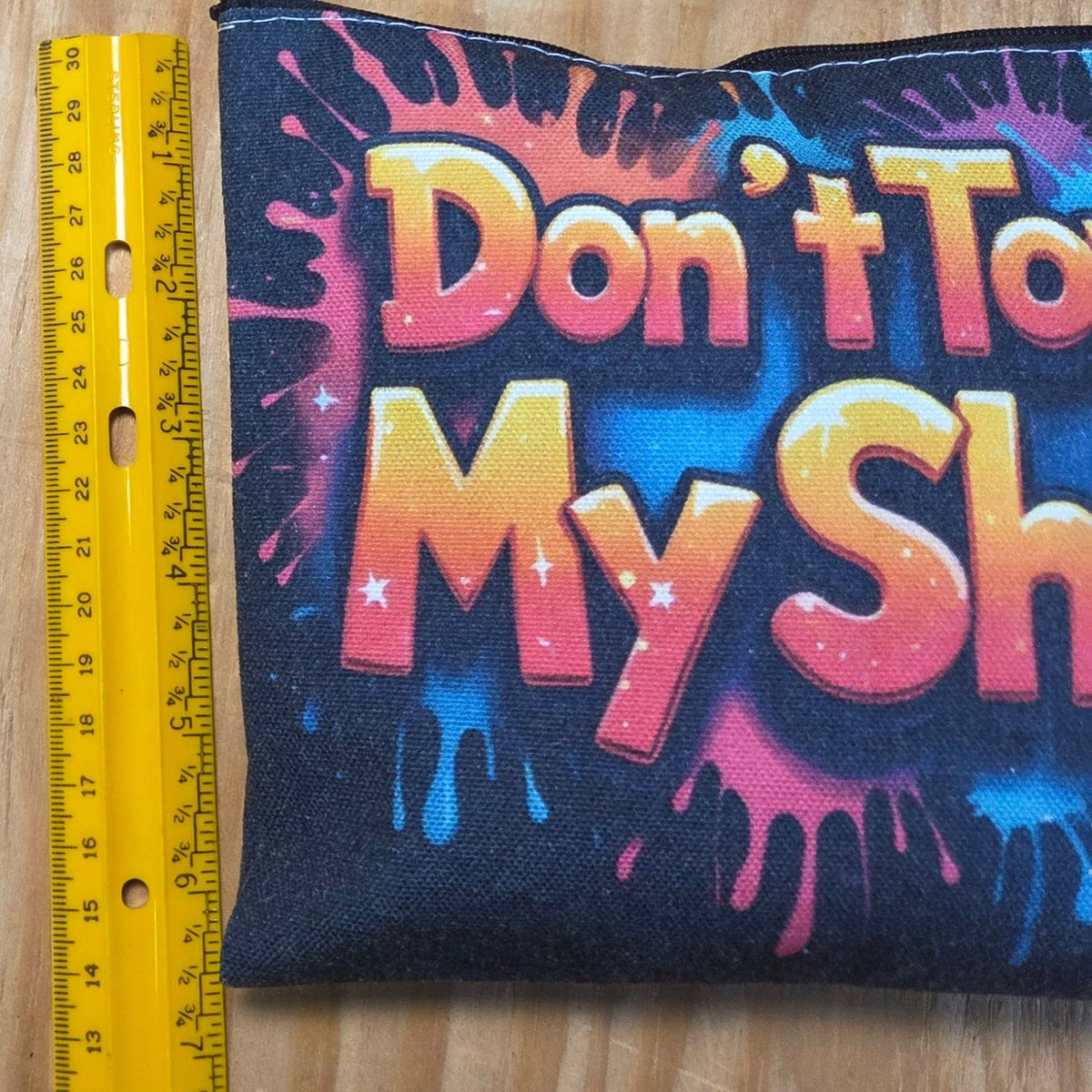 Funny Canvas Zipper Pouch Multicolor 8" x 6" Bold Graphic Print Multipurpose Use