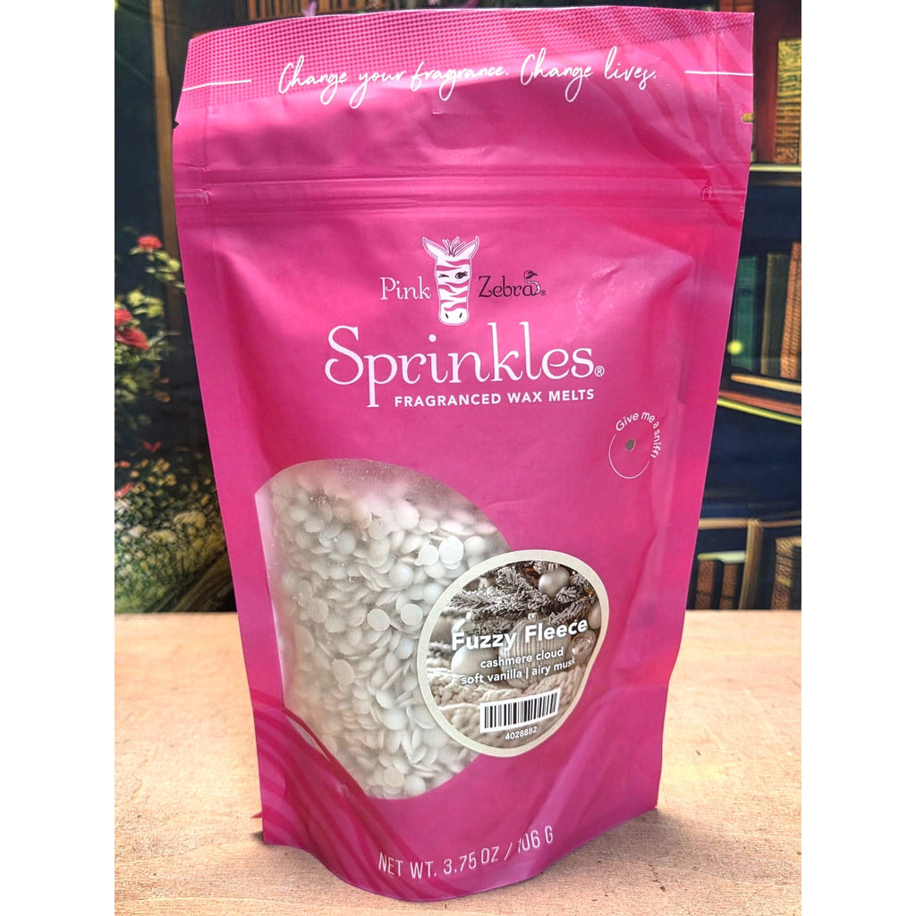 Pink Zebra Sprinkles Fragranced Wax Melts Fuzzy Fleece 3.75 Oz Soft Vanilla & Airy Musk