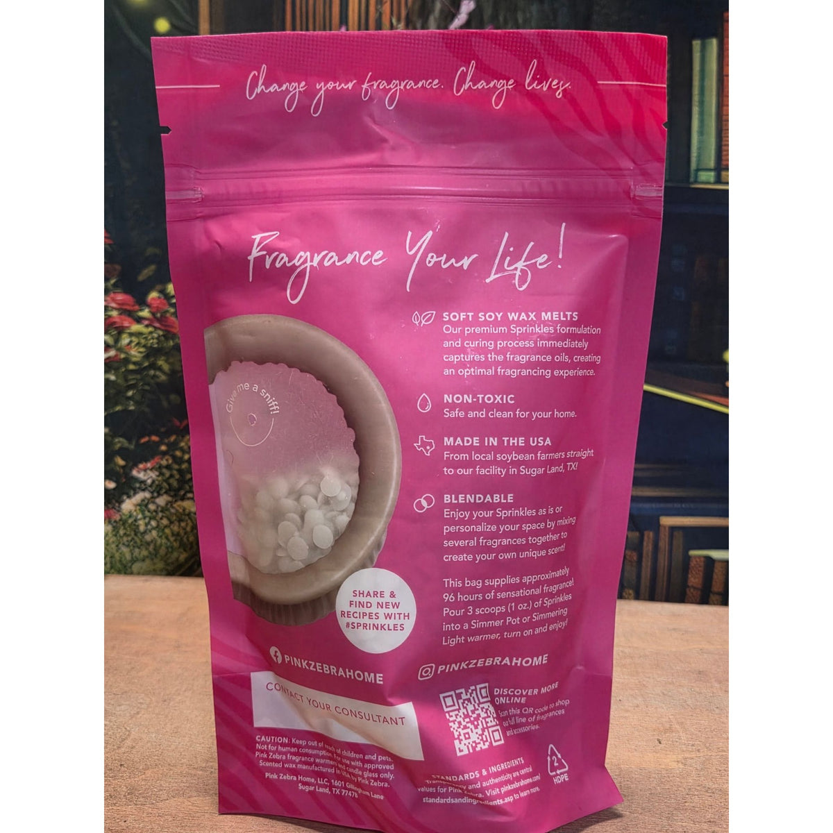 Pink Zebra Sprinkles Fragranced Wax Melts Fuzzy Fleece 3.75 Oz Soft Vanilla & Airy Musk