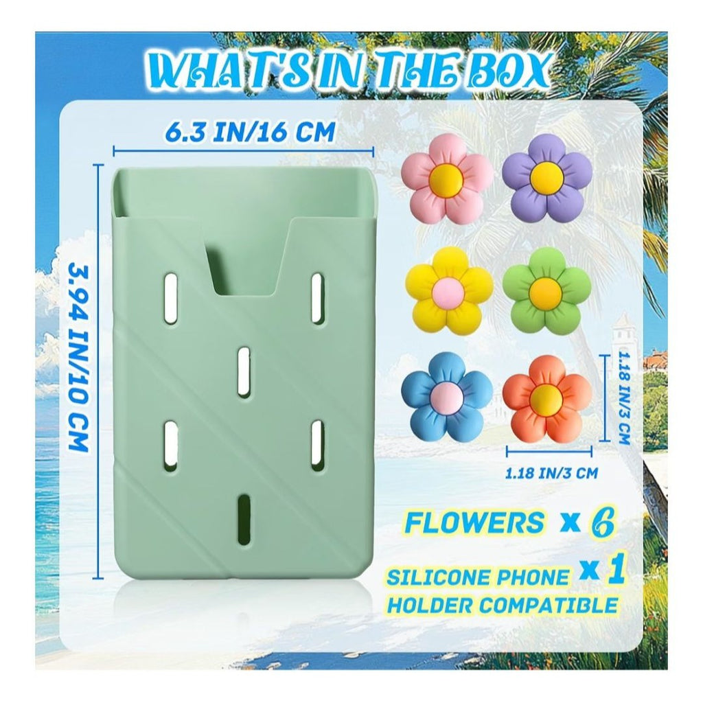 Phone Holder & Flower Charms For Bogg Bag Silicone Large Capacity Easy Snap-On