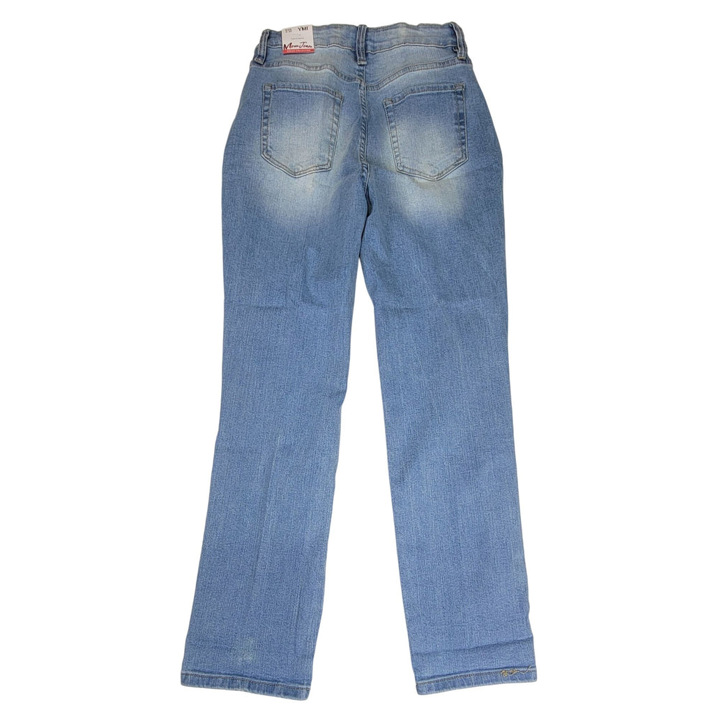 YMI Dream Collection Mom Jeans Light Wash Distressed Denim Womens 5/27 New Tags