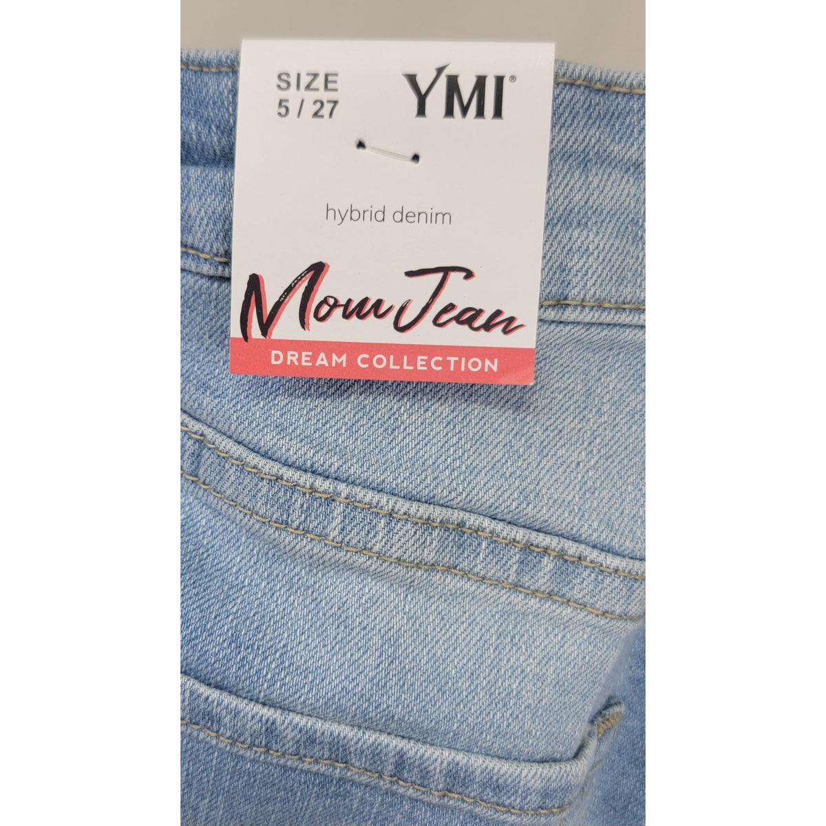 YMI Dream Collection Mom Jeans Light Wash Distressed Denim Womens 5/27 New Tags
