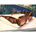 NOT (Prada Milano) Oversized Square Sunglasses Tortoise Shell Frame Brown Gradient Lenses