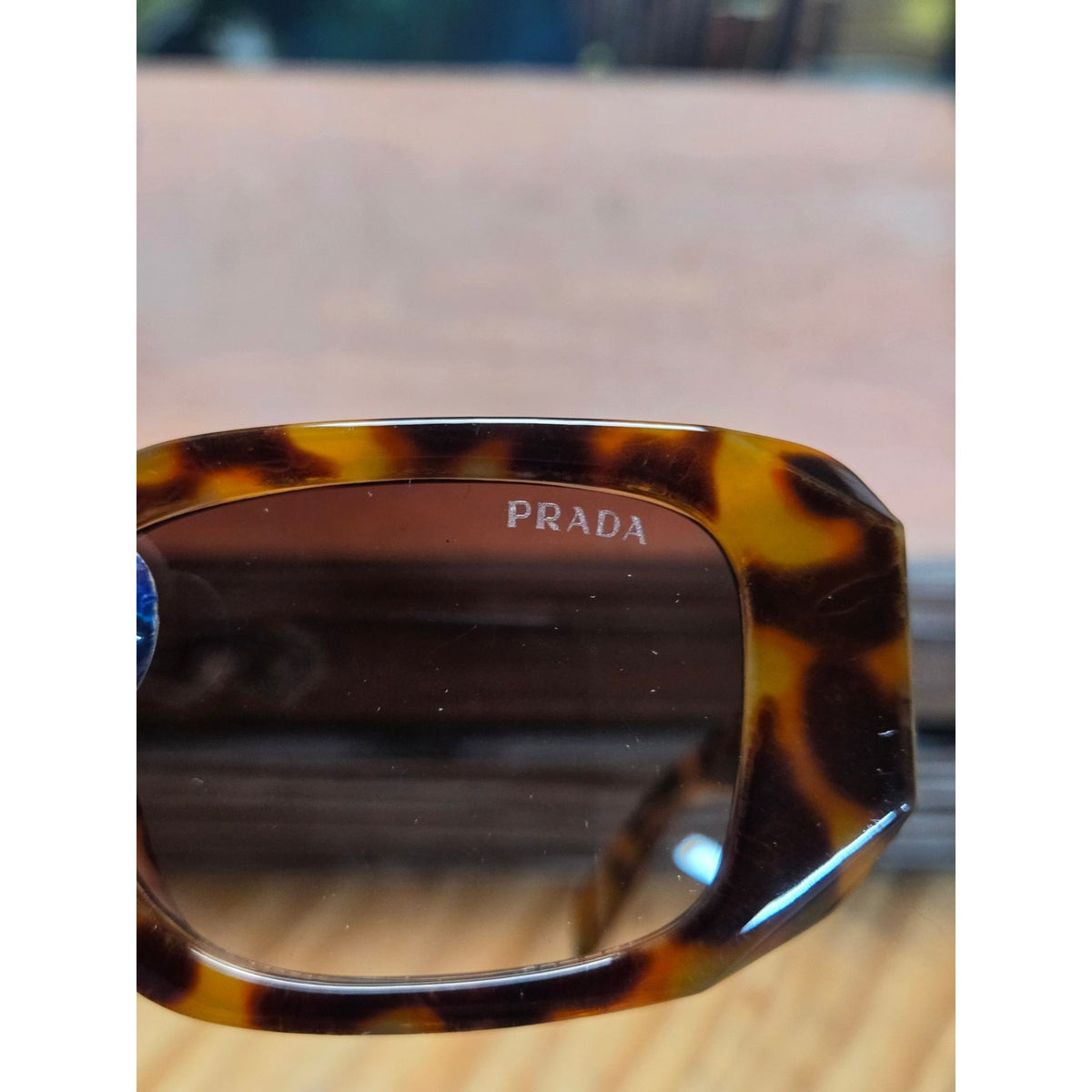 NOT (Prada Milano) Oversized Square Sunglasses Tortoise Shell Frame Brown Gradient Lenses