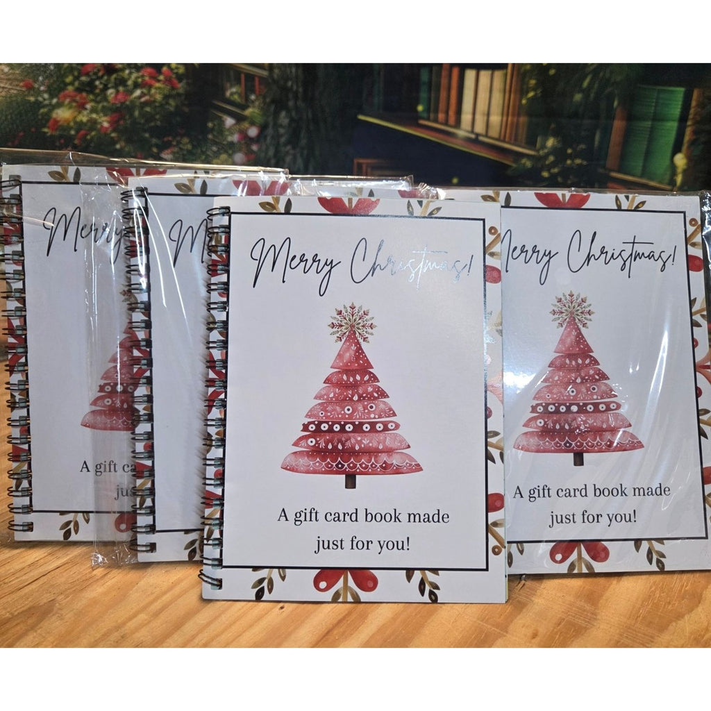 Christmas Gift Card Holder Book 12 Page Spiral Binding Festive Design 5-Pack
