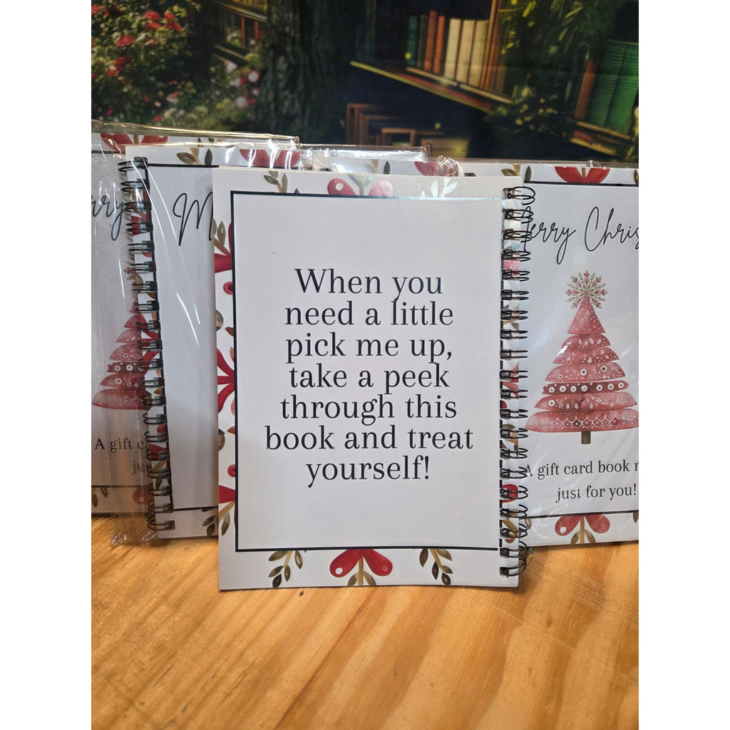 Christmas Gift Card Holder Book 12 Page Spiral Binding Festive Design 5-Pack