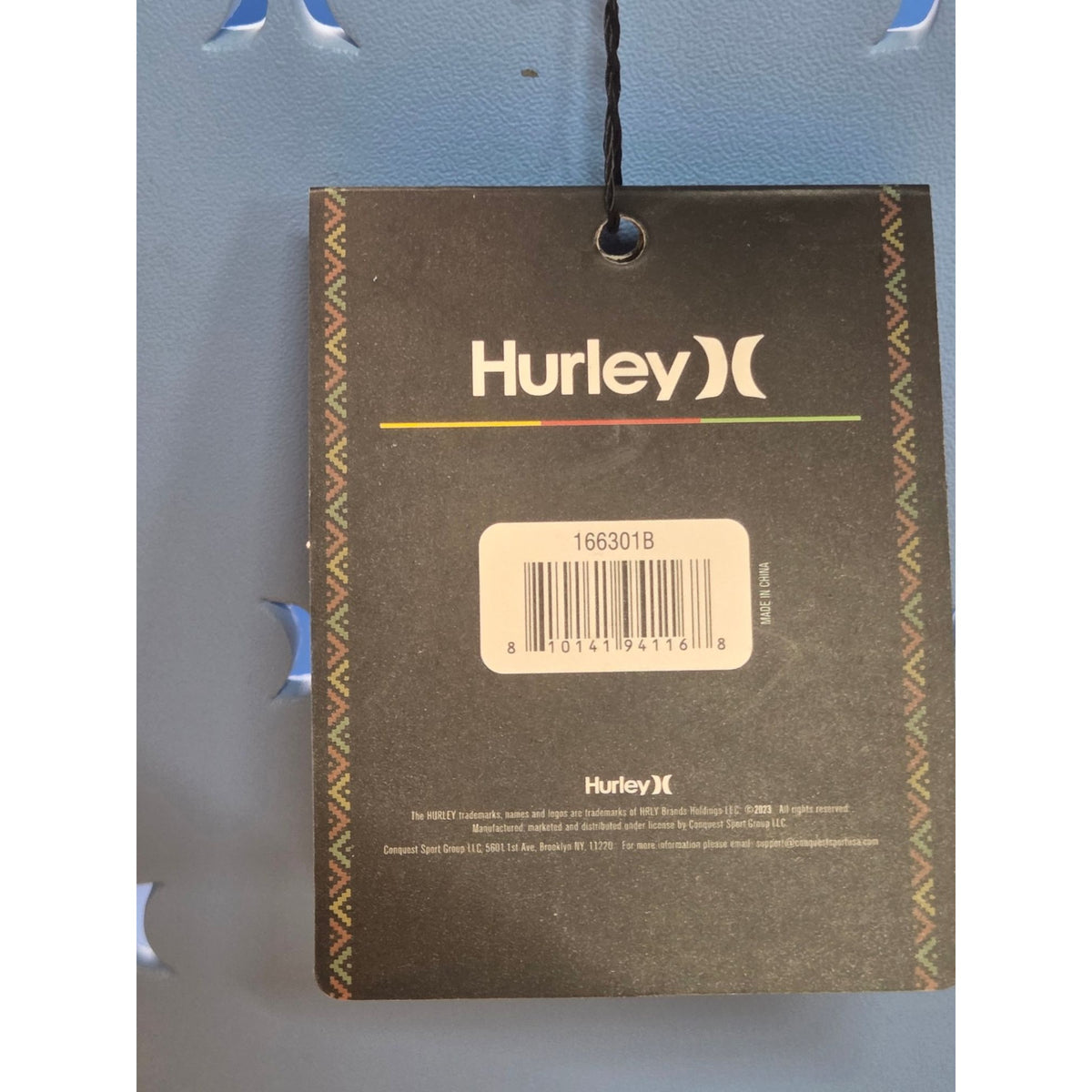 Hurley Blue Lightweight Rubber Waterproof Washable Beach Tote 16"x13"x8"