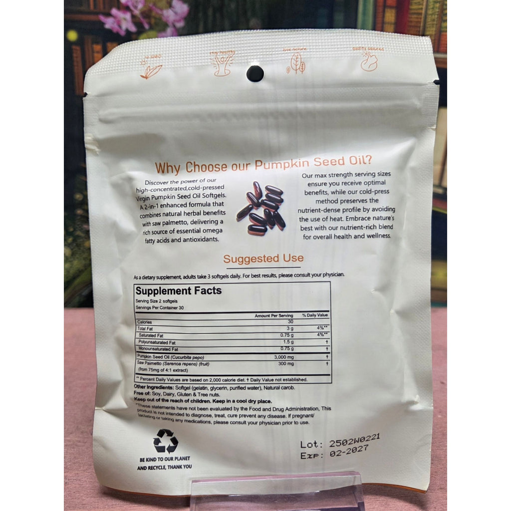 Everly Cold Pressed Virgin Pumpkin Seed Oil With Saw Palmetto 3000mg 60 Softgels