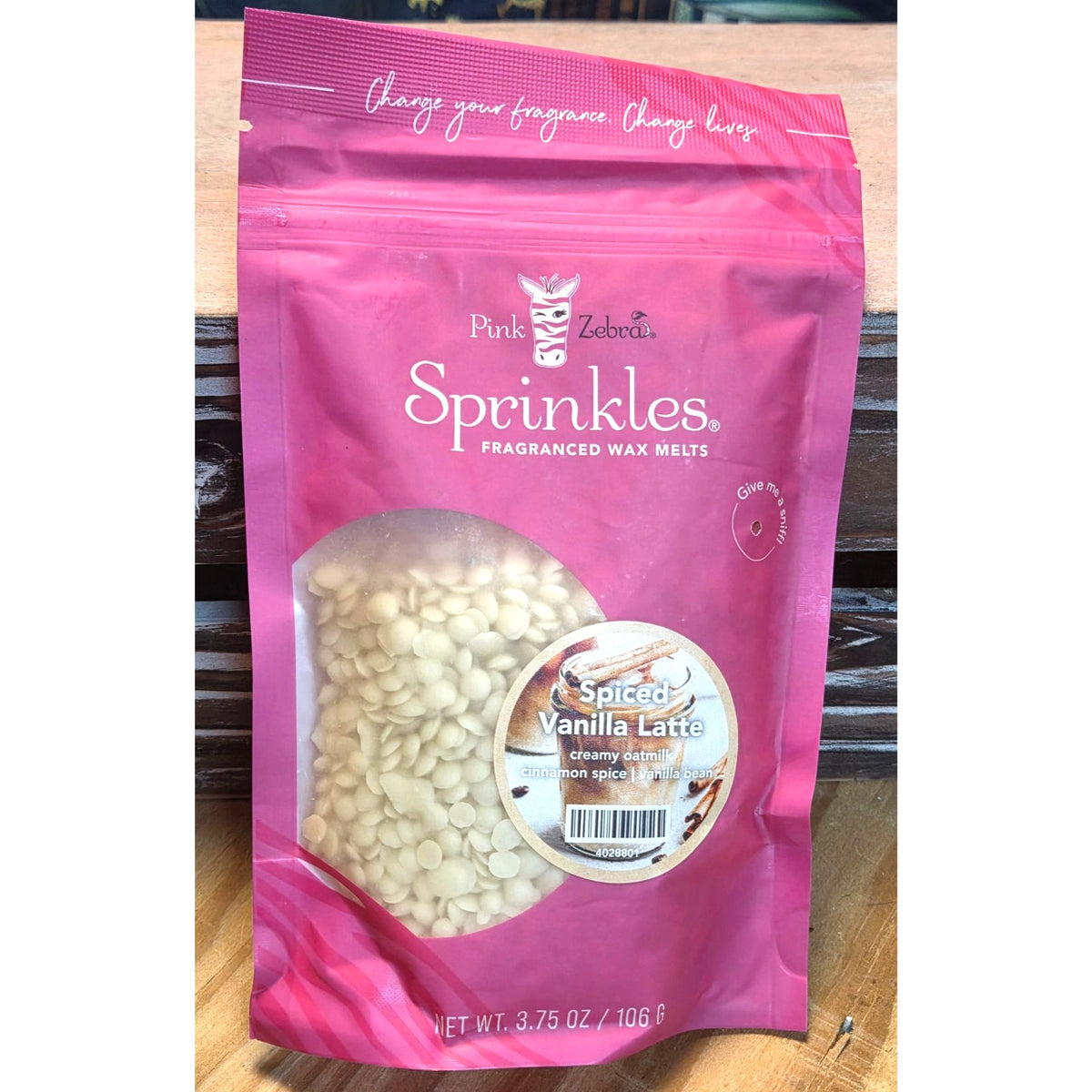Pink Zebra Spiced Vanilla Latte Sprinkles Fragranced Wax Melts 3.75 Oz Soft Soy Non-Toxic Made In USA
