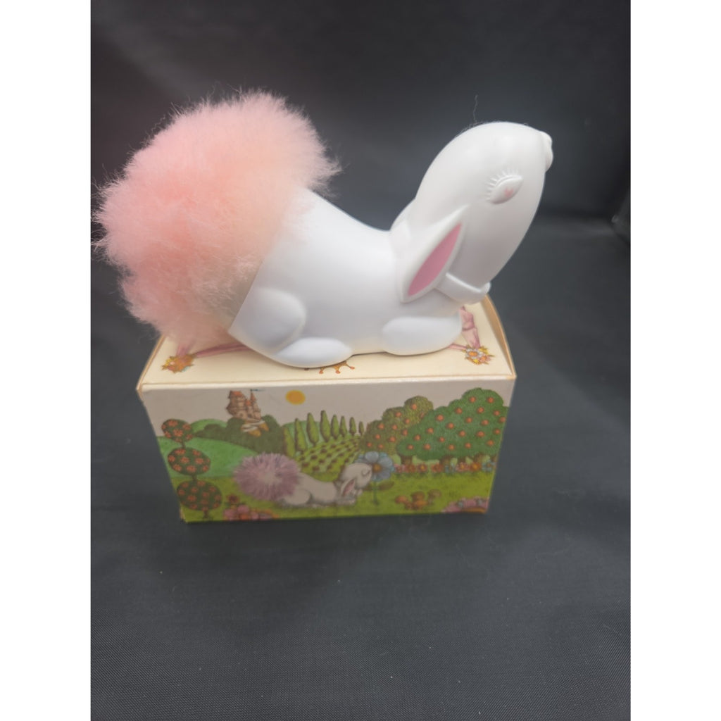 Avon Vintage Bunny Puff and Perfumed Talc Her Prettiness 1970 Pink 3.5 oz