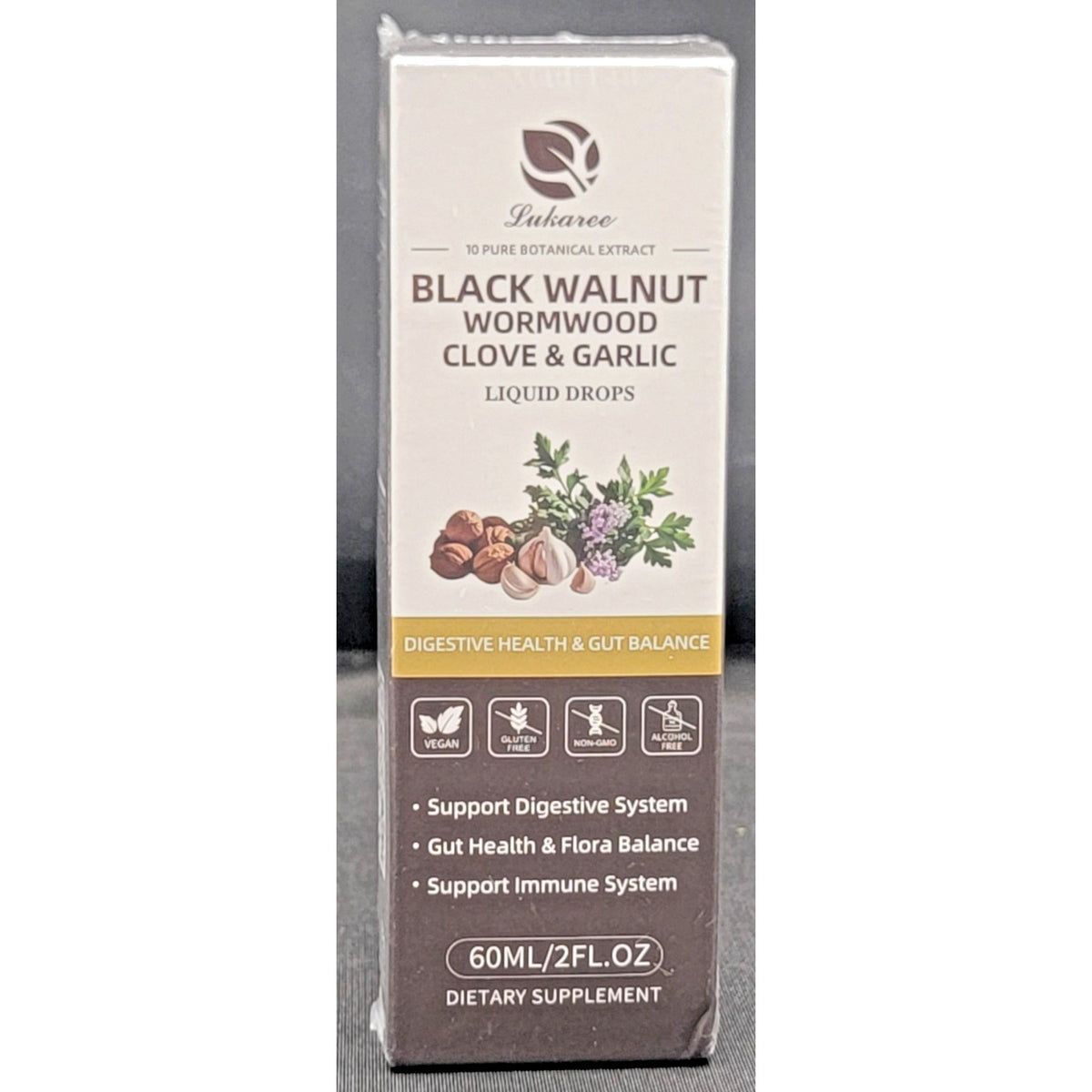 Lukaree Black Walnut Wormwood Clove Garlic Liquid Drops 60ml EXP: 4/28