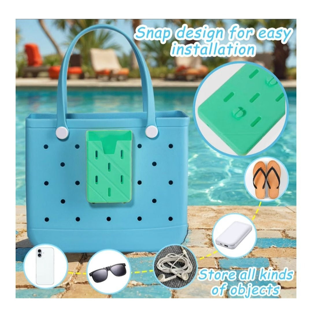 Phone Holder & Flower Charms For Bogg Bag Silicone Large Capacity Easy Snap-On