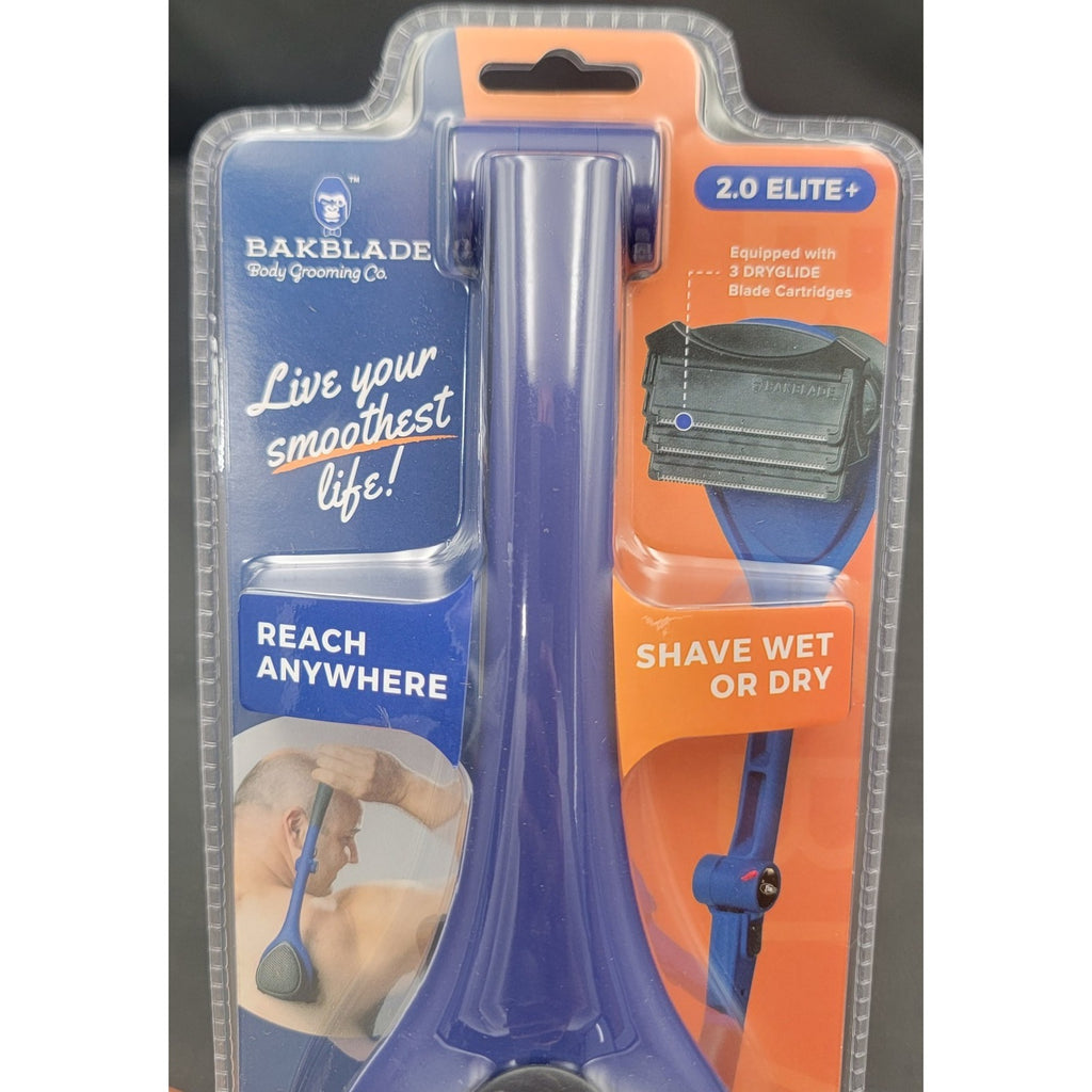 BakBlade Back Shaver 2.0 Elite For Men Silicone Grip Handle NEW SEALED