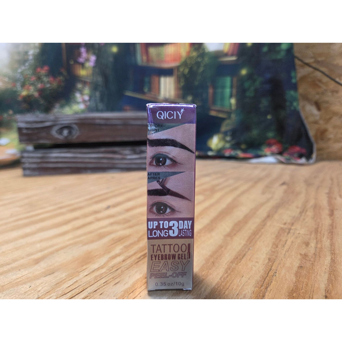 QICIY Tattoo Eyebrow Gel Brown Easy Peel-Off Long-Lasting Waterproof Tint 0.35 Oz