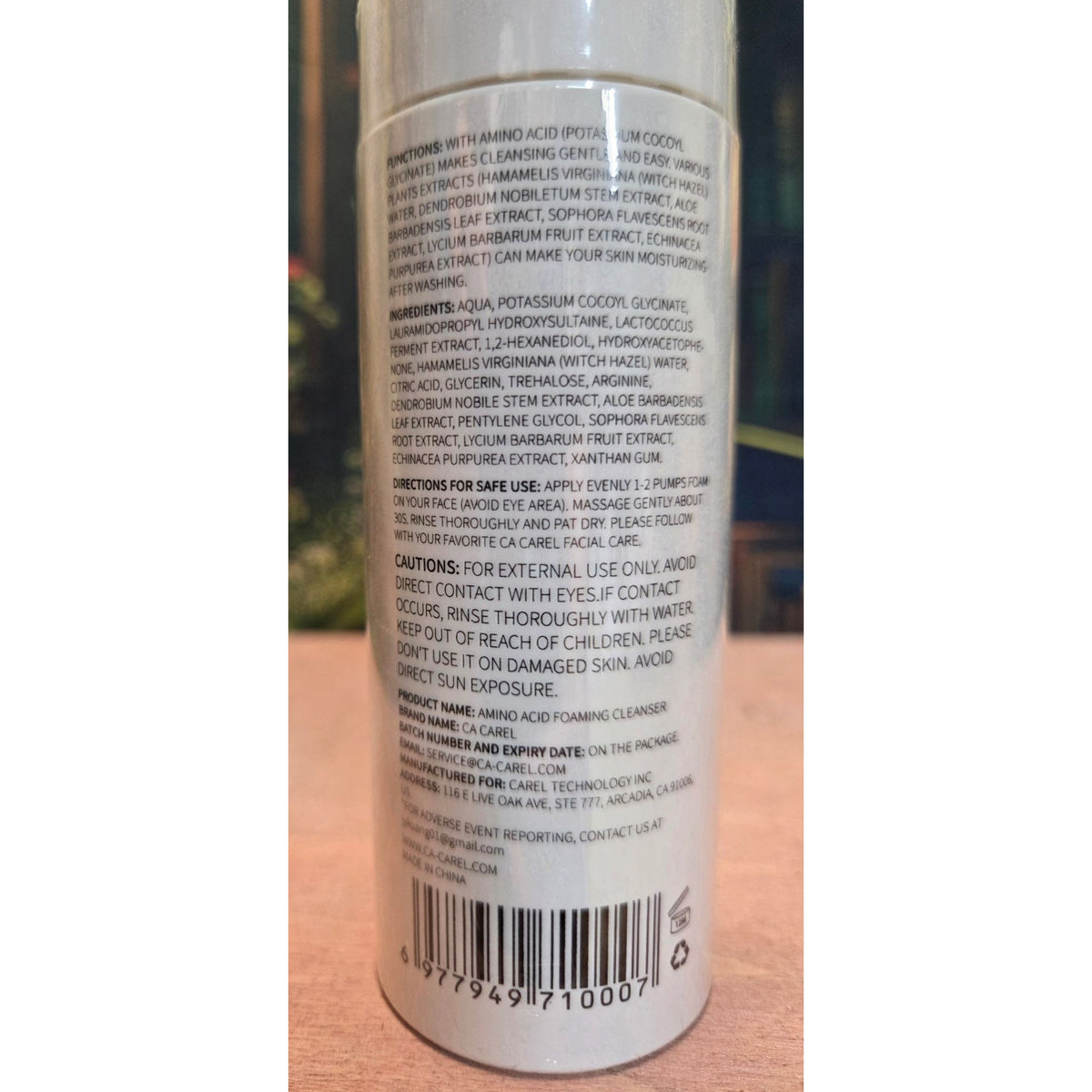 CAREL Amino Acid Foaming Cleanser 5.07 Fl. Oz. Hydrating All Skin Types Sealed