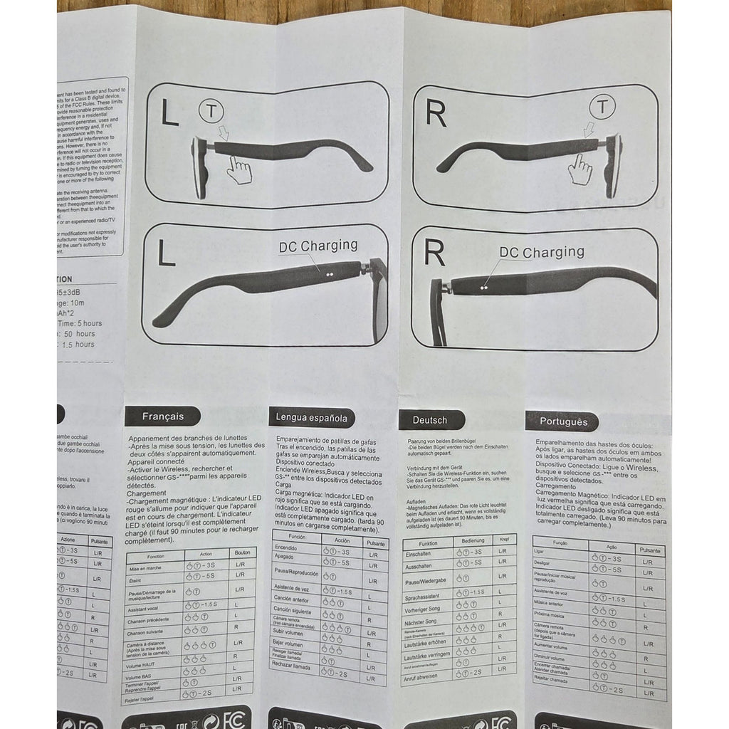Smart Glasses Audio Touch Control 5-Hour Battery Model 07 Built-In Microphone