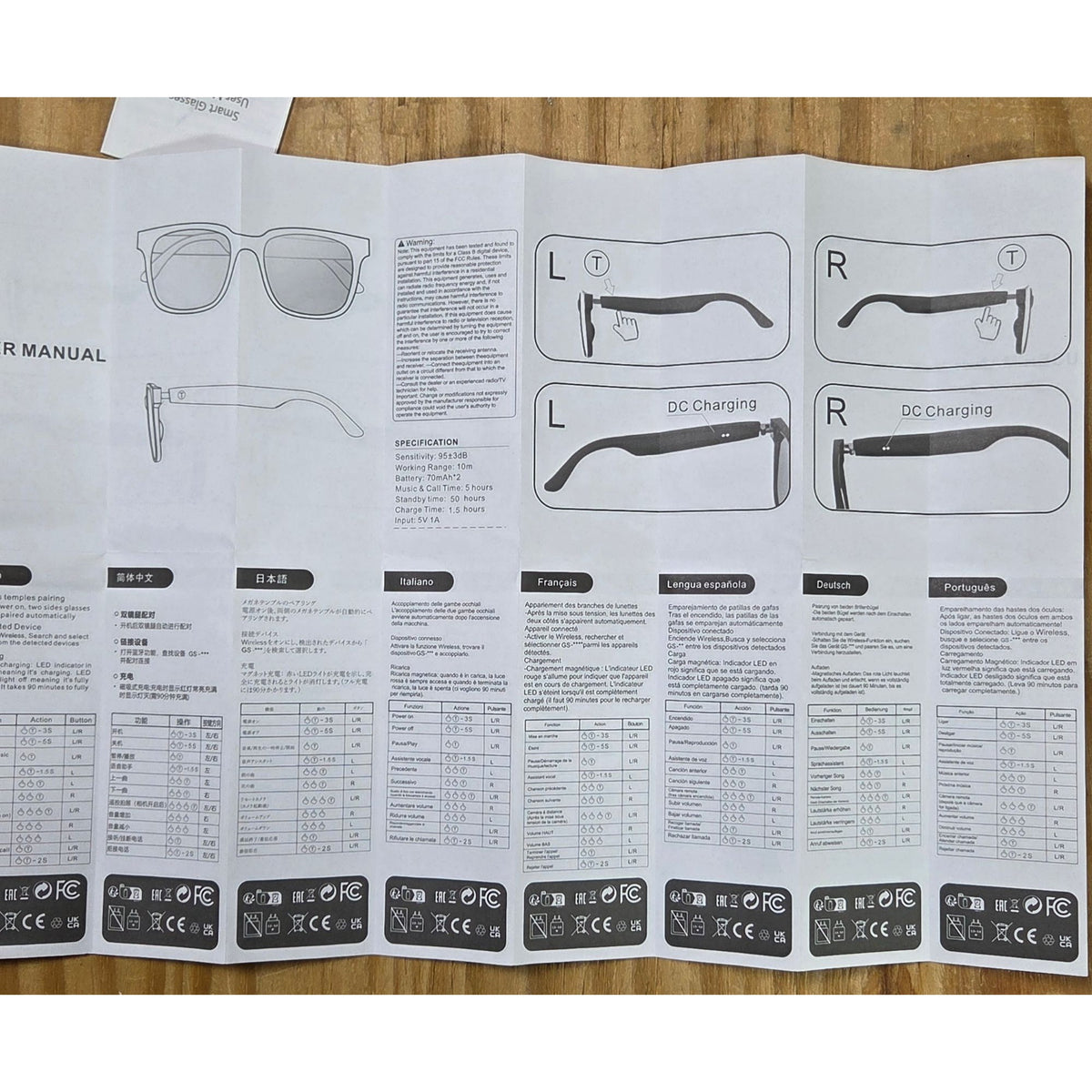 Smart Glasses Audio Touch Control 5-Hour Battery Model 07 Built-In Microphone