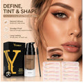 Tinted Brow Gel Smudge-Proof Waterproof Long-Lasting Brush & Eyebrow Stencil Set