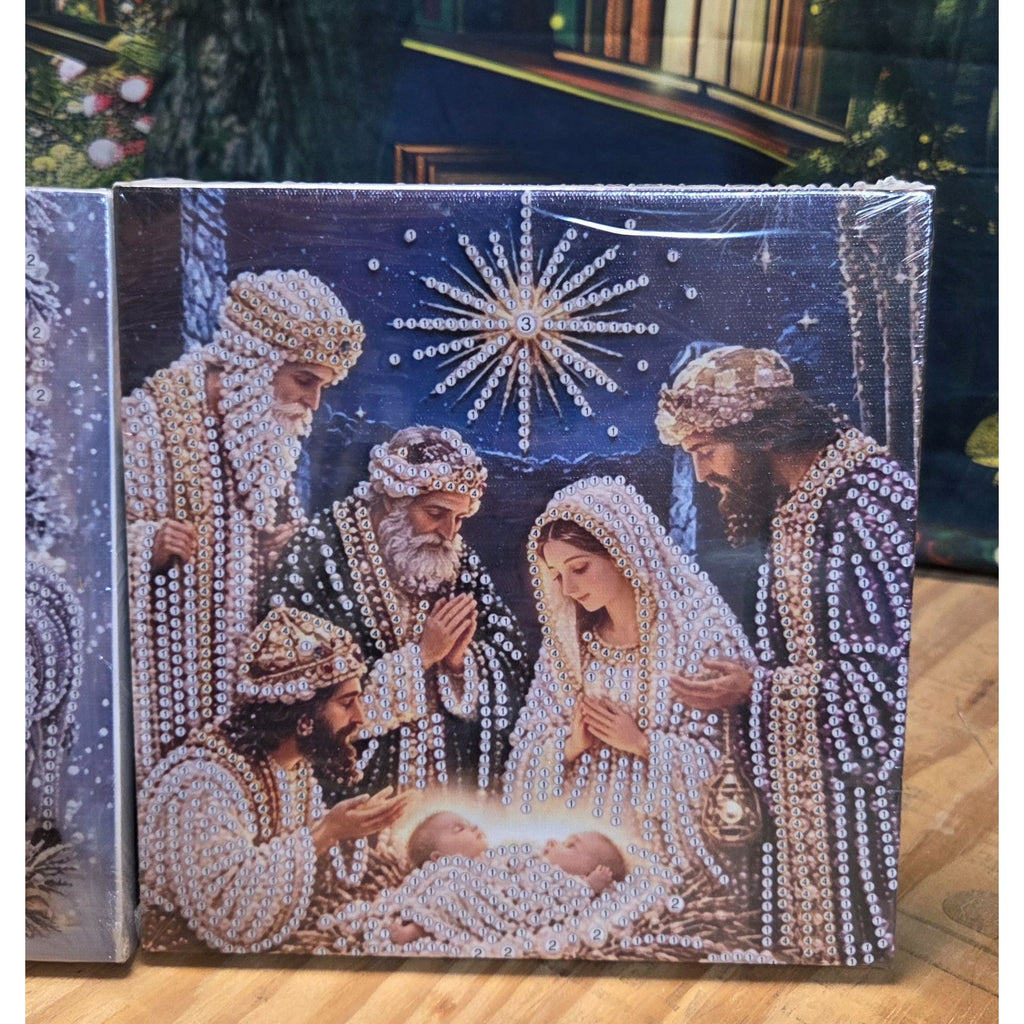 Set Of 2 Diamond Painting Kit Nativity Scenes 10x10 Christmas Art DIY Craft