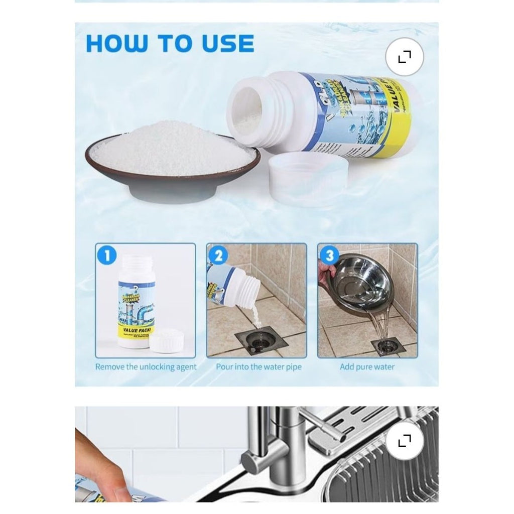 Wild Tornado Sink & Drain Cleaner Powder 3-Pack KItchen & Bathroom Pipes
