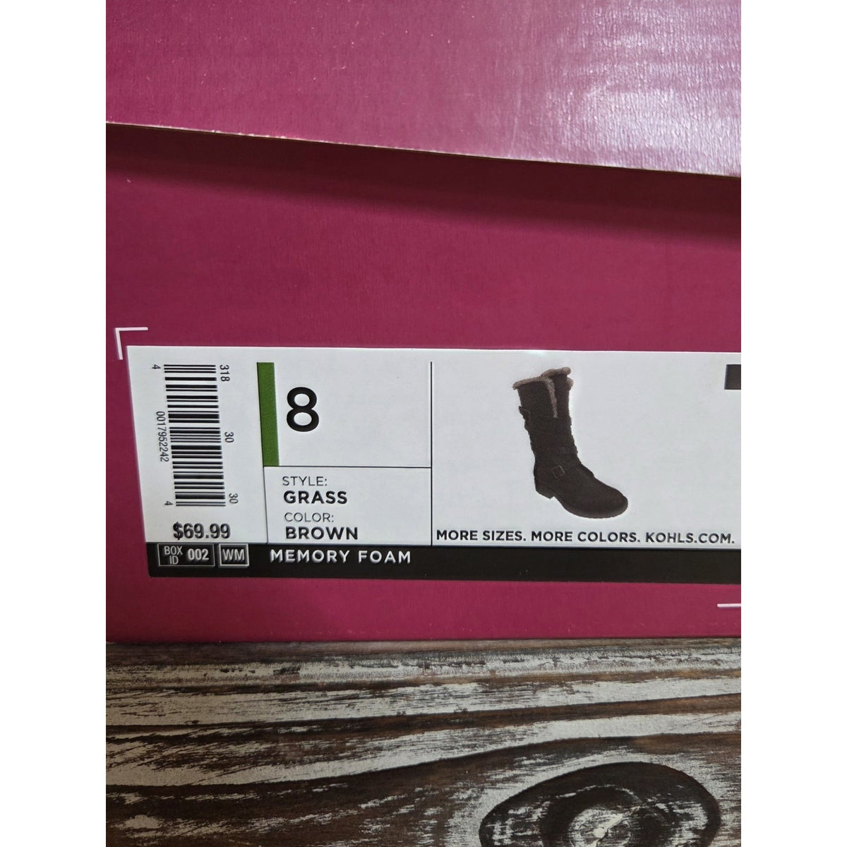Womens Boots Kohls SO Grass Size 8 Wrap Zipper Faux Fur Memory Foam Buckles NIB