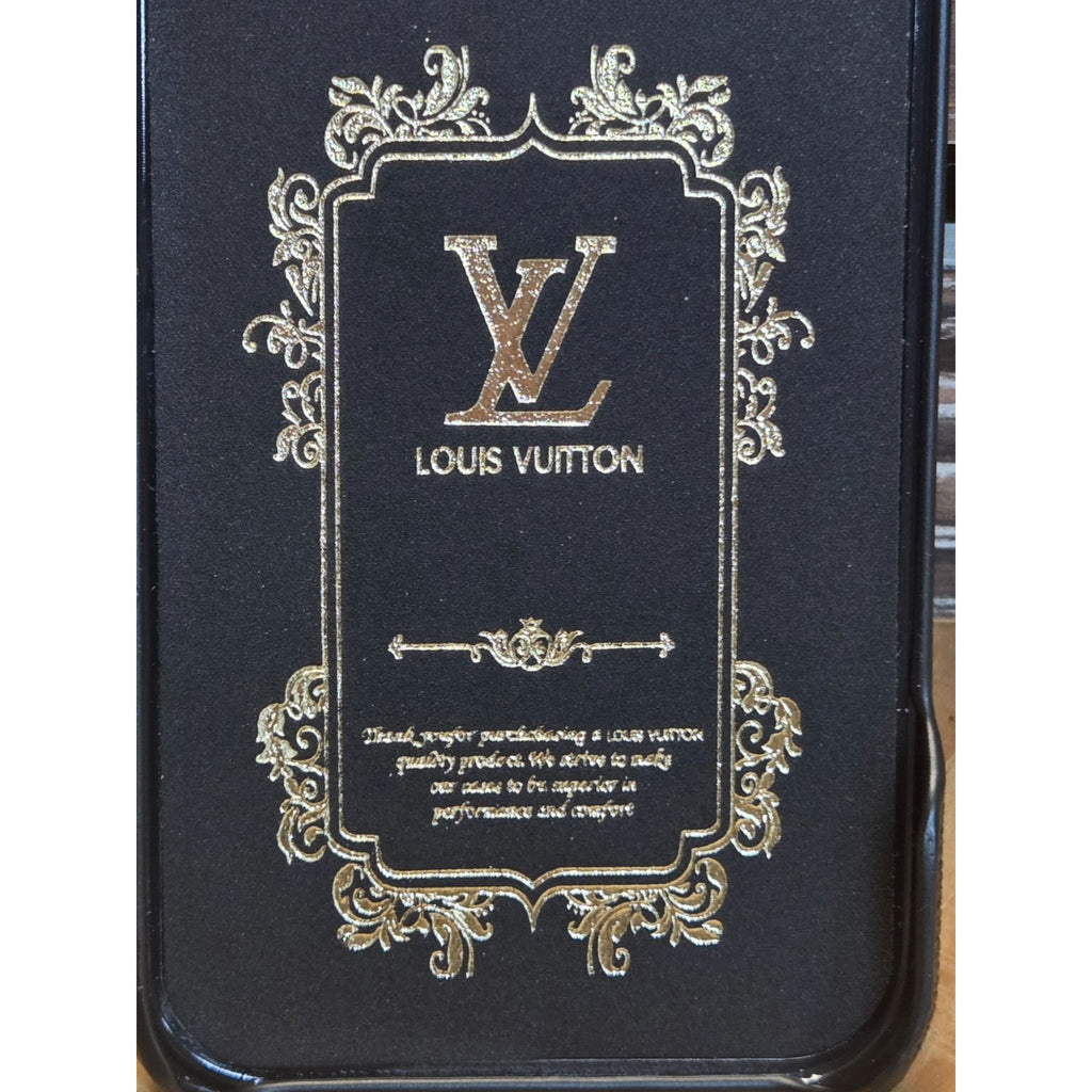 LV Monogram Multi-Function Wallet & Phone Case Black/Gold With Strap 12 Pro Max