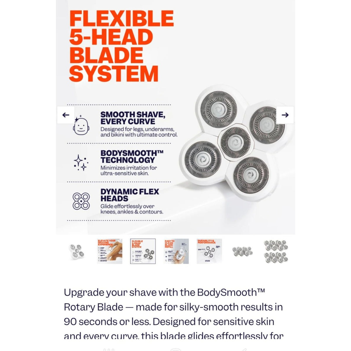 Freebird Flex Series Blade Refill For Her 5-Head Rotary System Wet & Dry Shaving