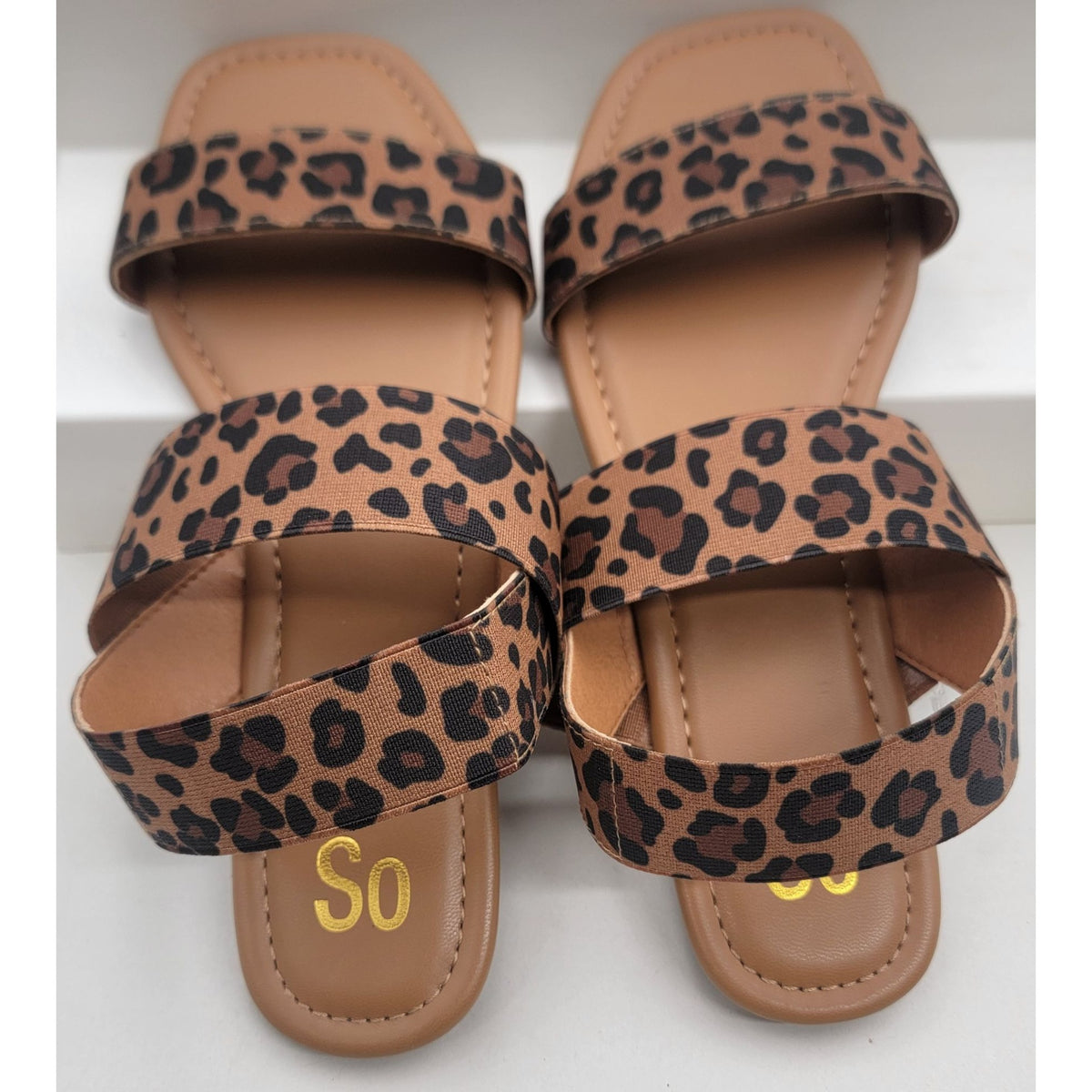 Kohl's SO Durango leopard Womens Sandals Size 8 Medium Square Toe