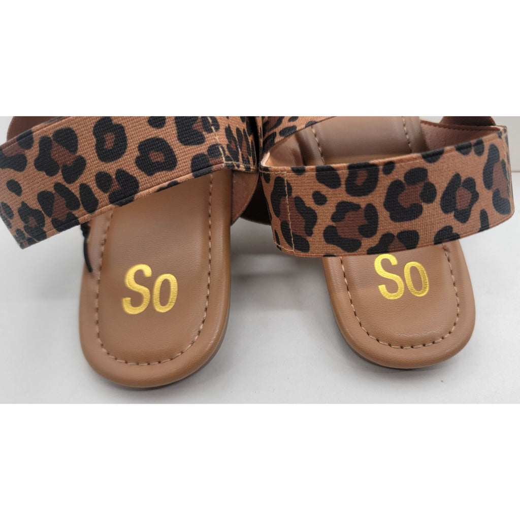 Kohl's SO Durango leopard Womens Sandals Size 8 Medium Square Toe