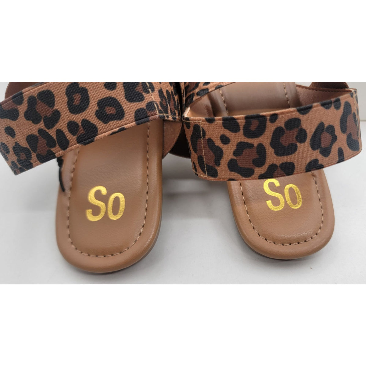 Kohl's SO Durango leopard Womens Sandals Size 8 Medium Square Toe