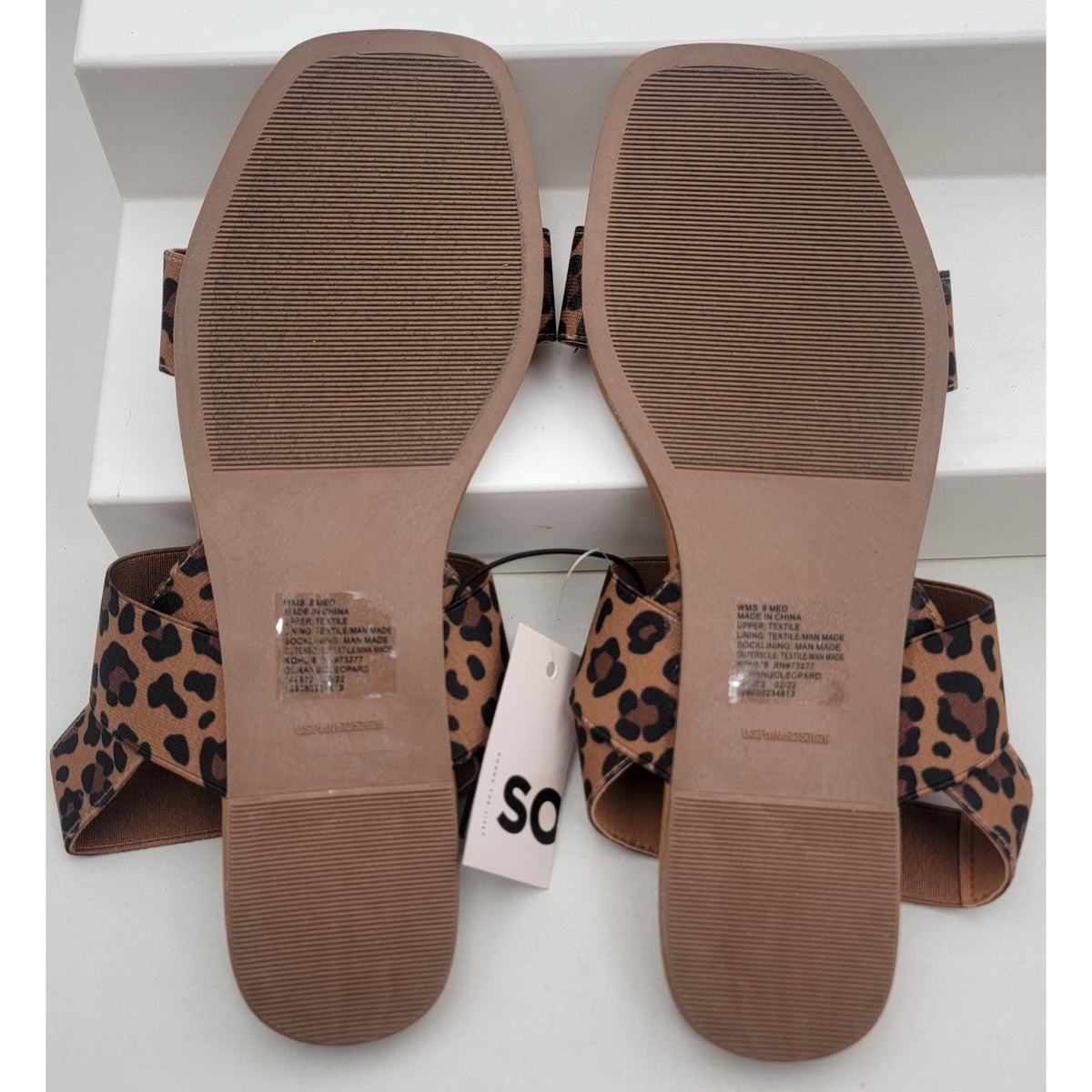 Kohl's SO Durango leopard Womens Sandals Size 8 Medium Square Toe