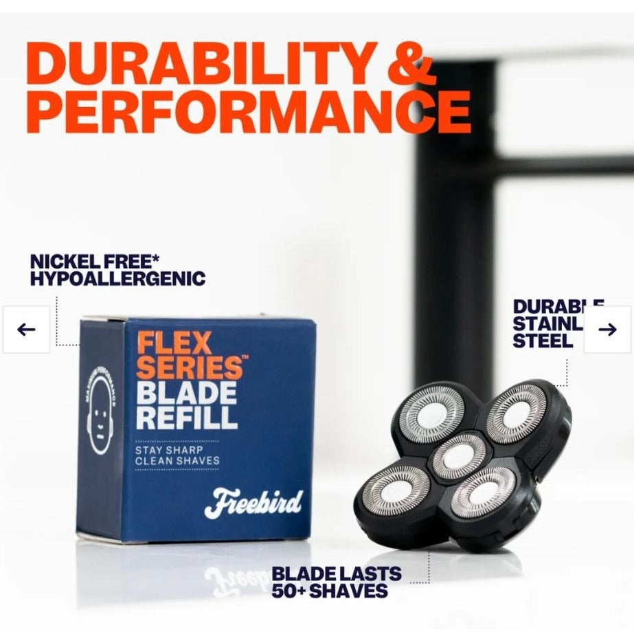 Flex Series Blade Refill Freebird Men Stainless Steel Hypoallergenic QuickSnap