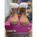 Womens Boots Slip On Sz 8 Paulina SO Kohls Chestnut/Tan Faux Fur Lined With Box