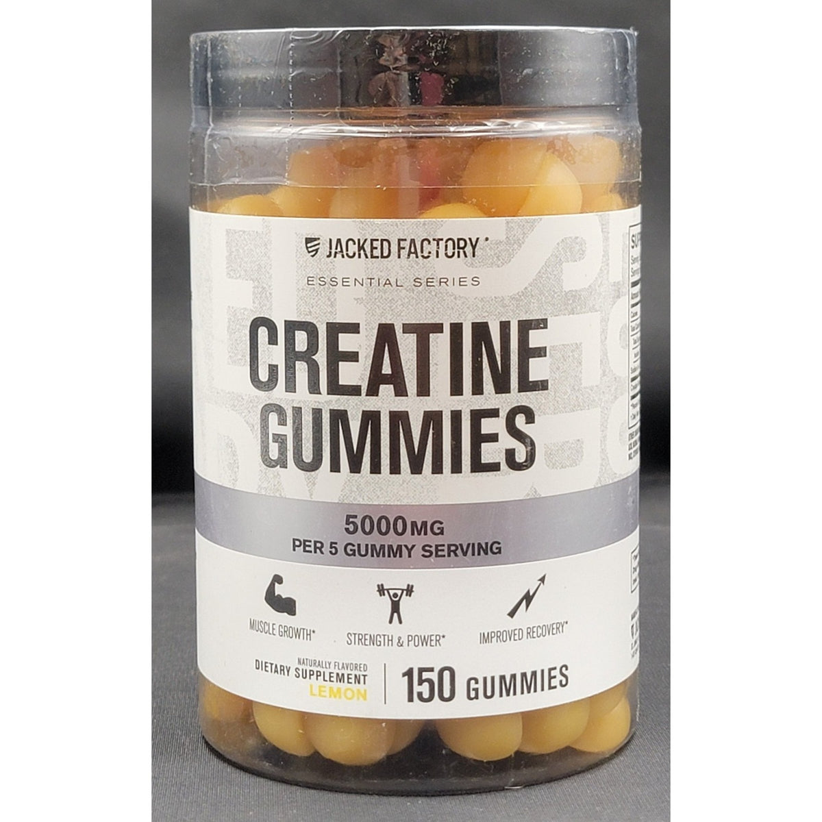 Jacked Factory Creatine Gummies 5000mg Daily Dose Lemon ex 3-27