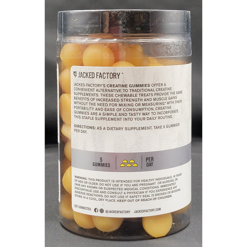 Jacked Factory Creatine Gummies 5000mg Daily Dose Lemon ex 3-27
