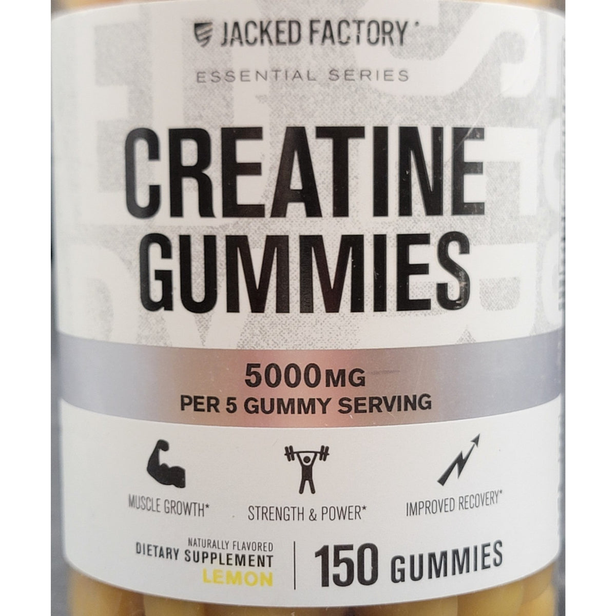 Jacked Factory Creatine Gummies 5000mg Daily Dose Lemon ex 3-27