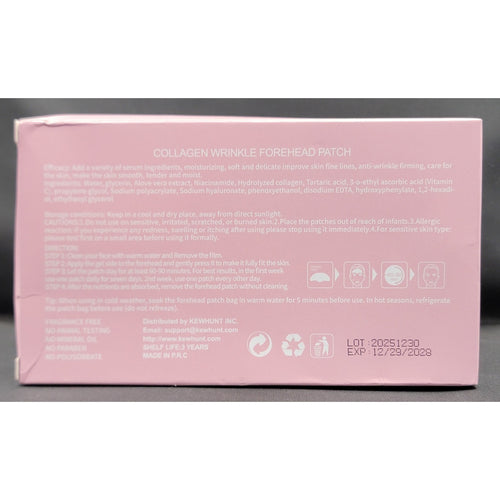 KEWHUNT Collagen Wrinkle Forehead Patch Niacinamide Aloe 16 Patches NEW ex 12-28