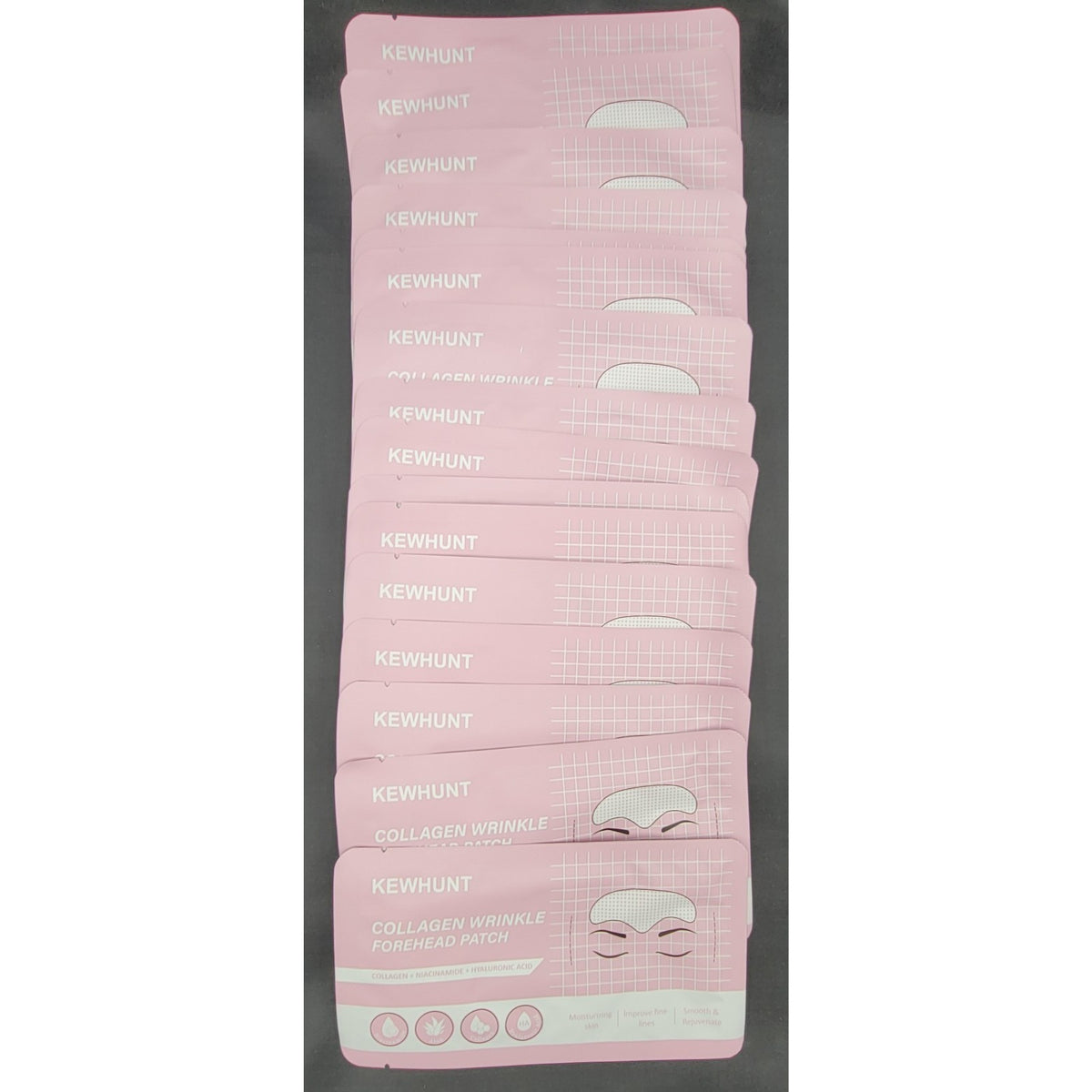 KEWHUNT Collagen Wrinkle Forehead Patch Niacinamide Aloe 16 Patches NEW ex 12-28